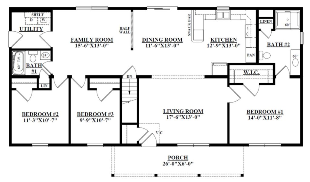 Model 7 floor plan Kintner Modular Homes